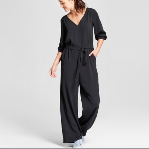 a new day Pants - Black Tie Waist Jumpsuit NWOT